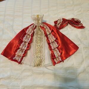 Holiday Barbie Red Glamour Vintage Gown With Bow